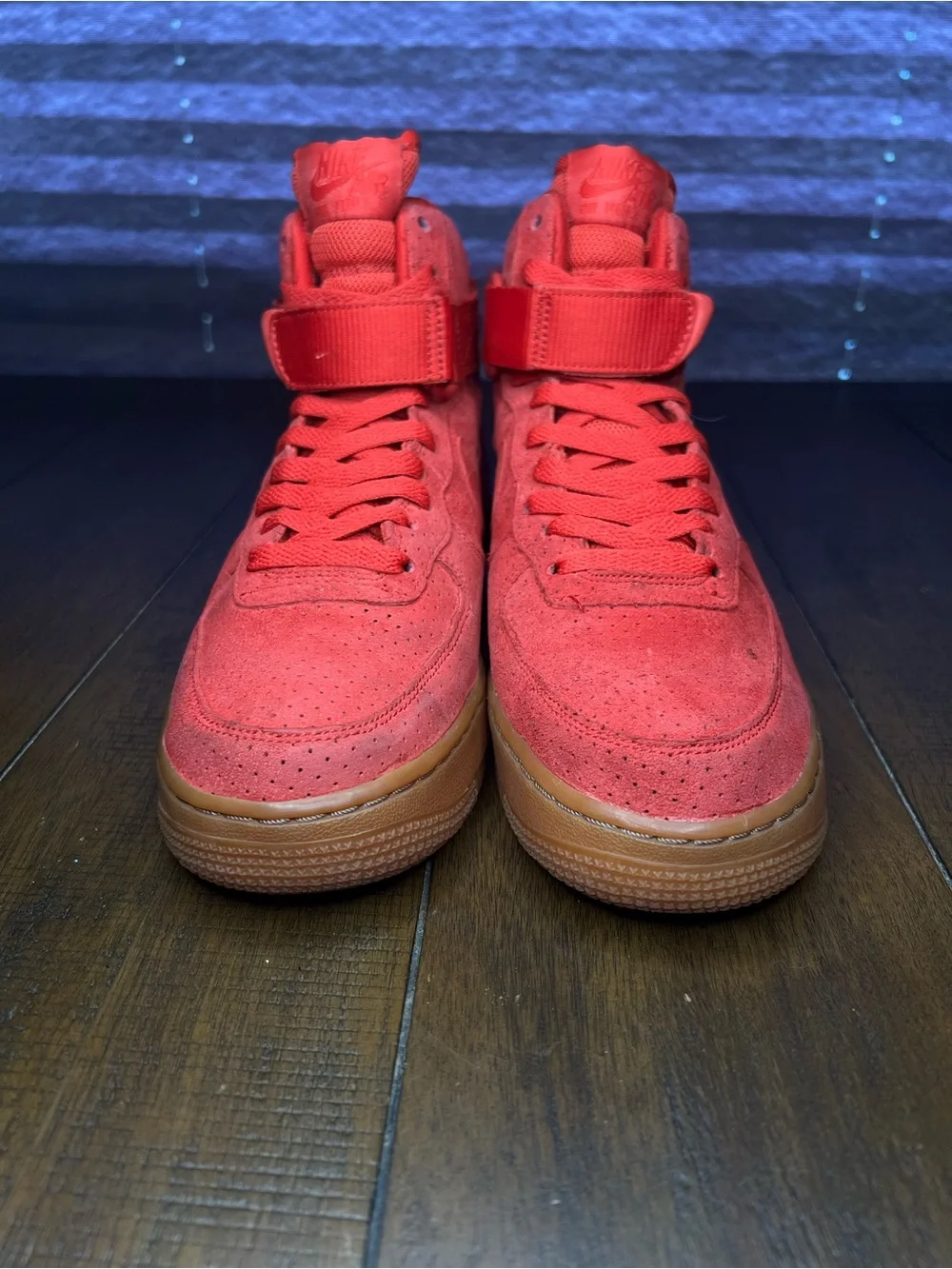 Nike Air Force One High Suede University Red Sneakers